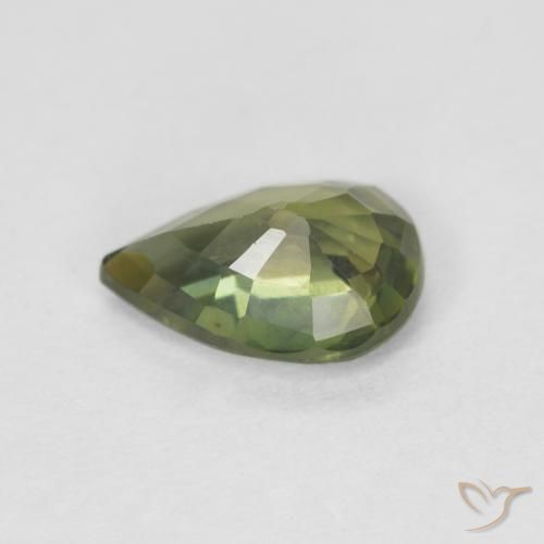 Safira Verde Floresta Quente Natural 0.85ct, Formato de pêra, VVS-VS
