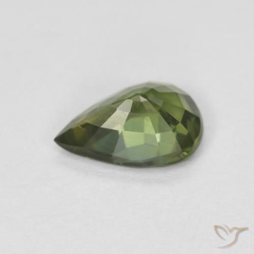Safira Verde Floresta Quente Natural 0.76ct, Formato de pêra, VS