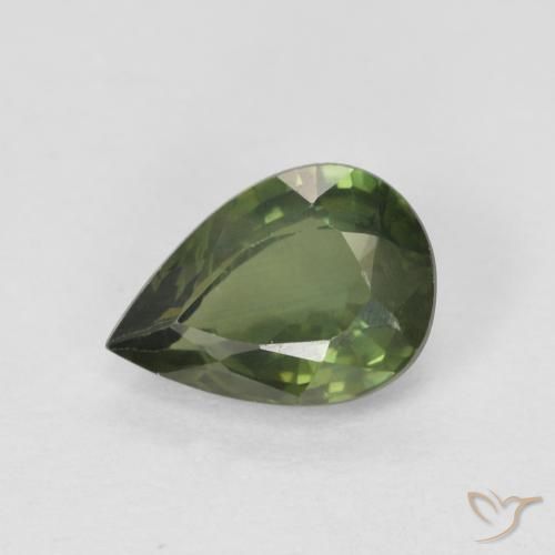 0.89ct Natural Verde Floresta Claro Safira, Formato de pêra, VS