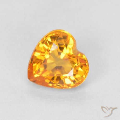 Safira damasco laranja Natural 0.51ct, Coração, VS