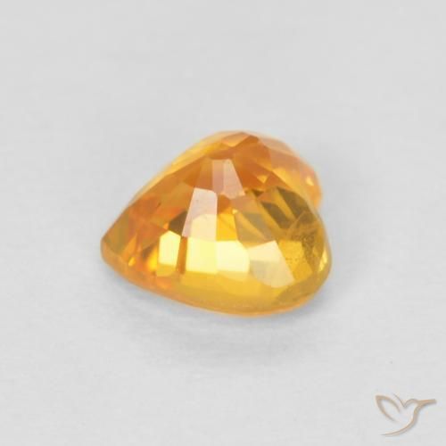 Safira damasco laranja Natural 0.51ct, Coração, VS