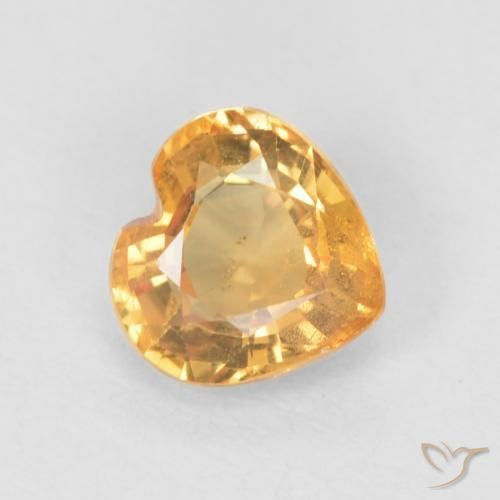 0.55ct Natural Laranja Médio Safira, Coração, VS