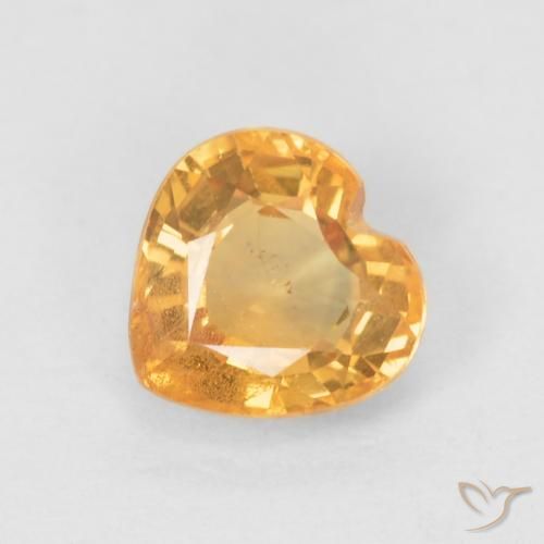 Safira Laranja Médio Natural 0.55ct, Coração, VS
