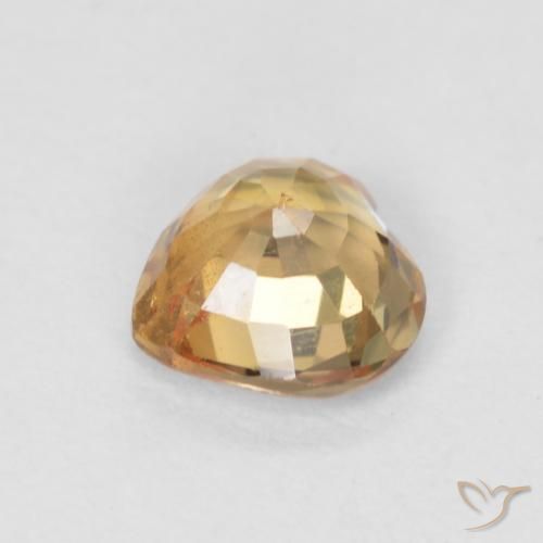 Safira Laranja Médio Natural 0.55ct, Coração, VS
