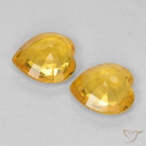 Pedras preciosas de Safira Dourado médio natural de 0.69 ct, Coração, VVS-VS