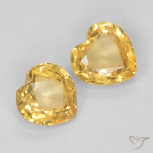 Pedras preciosas de Safira Laranja-Ouro natural de 0.74 ct, Coração, VS