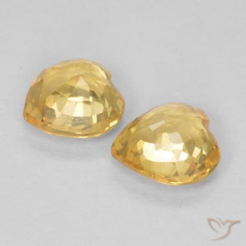 Pedras preciosas de Safira Laranja-Ouro natural de 0.74 ct, Coração, VS