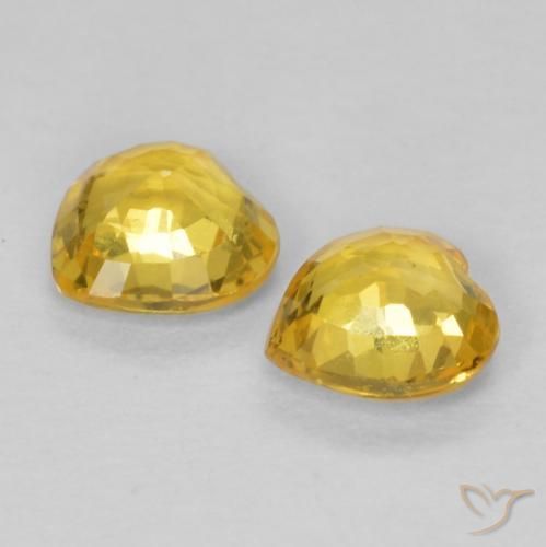 Pedras preciosas de Safira Dourado natural de 0.78 ct, Coração, VVS-VS