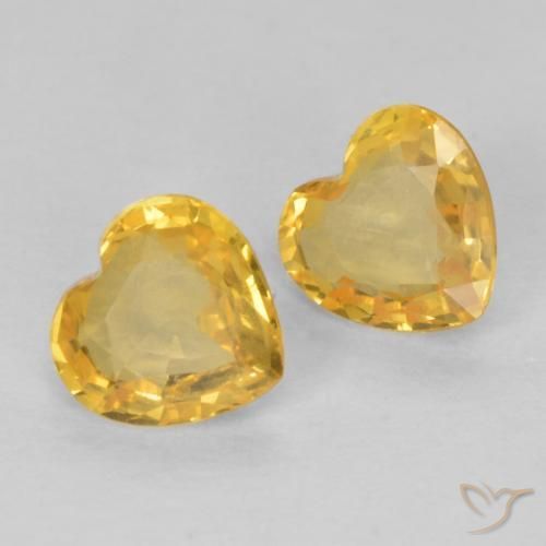 0.73ctw Natural Laranja claro-dourado Safira, Coração, VVS-VS