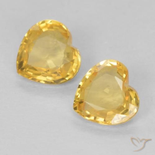 Pedras preciosas de Safira Laranja claro-dourado natural de 0.73 ct, Coração, VVS-VS