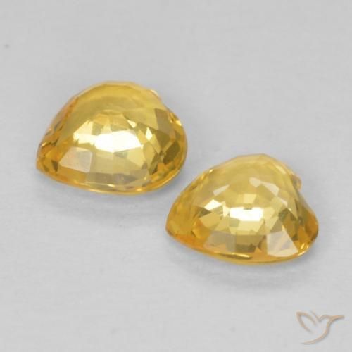 Pedras preciosas de Safira Laranja claro-dourado natural de 0.73 ct, Coração, VVS-VS