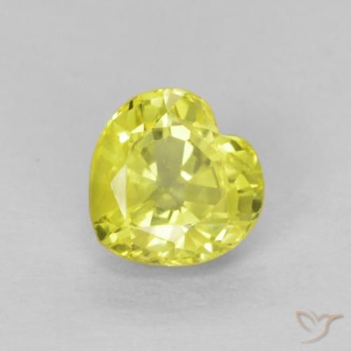 Safira Luz amarela Natural 0.51ct, Coração, VS