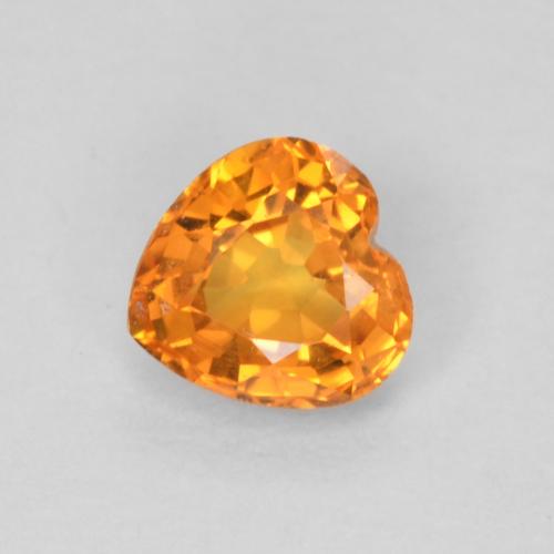 Safira damasco laranja Natural 0.42ct, Formato de coração, VVS