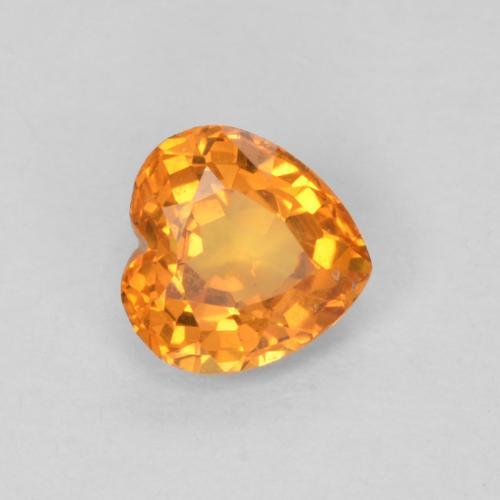 Safira damasco laranja Natural 0.42ct, Formato de coração, VVS