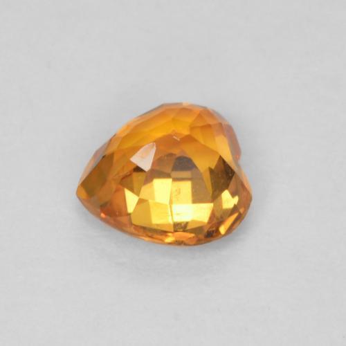 Safira damasco laranja Natural 0.42ct, Formato de coração, VVS