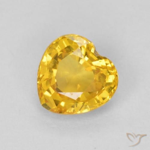 0.54ct Natural Dourado Safira, Coração, VVS