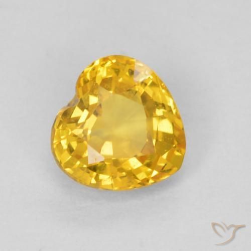 Safira Dourado Natural 0.54ct, Coração, VVS