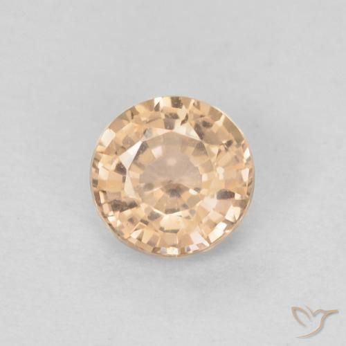 0.39ct Natural Laranja claro Safira, Redondo, VVS