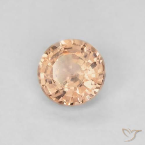 Safira Laranja claro Natural 0.39ct, Redondo, VVS