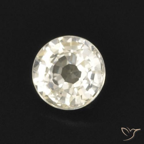 Safira Luz amarela Natural 0.47ct, Redondo, VVS