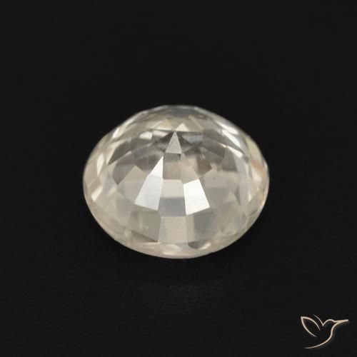 Safira Luz amarela Natural 0.47ct, Redondo, VVS