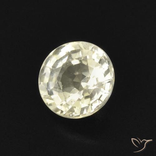 Safira Amarelo claro Natural 0.47ct, Redondo, VVS
