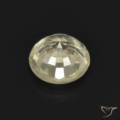 Safira Amarelo claro Natural 0.47ct, Redondo, VVS