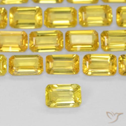 0.38ct Natural Abelha Amarela Safira, Corte Esmeralda, VS