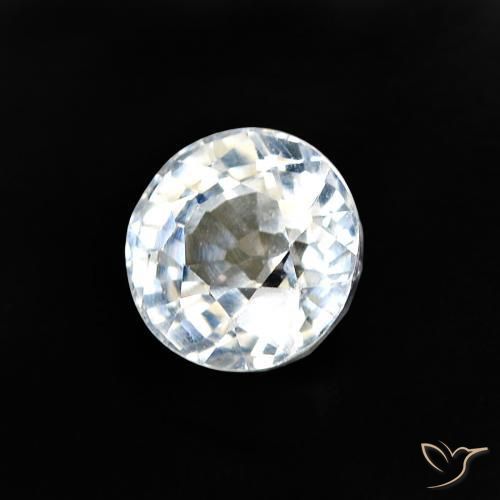 Safira Branco azulado Natural 0.58ct, Redondo, VVS-VS