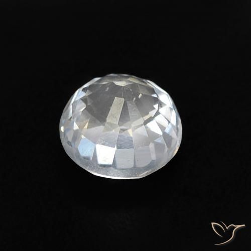 Safira Branco azulado Natural 0.58ct, Redondo, VVS-VS