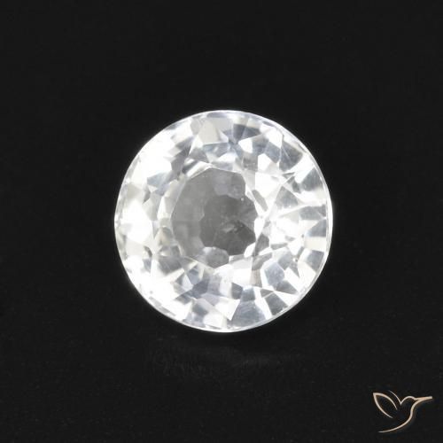 Safira Branco Natural 0.53ct, Redondo, VVS