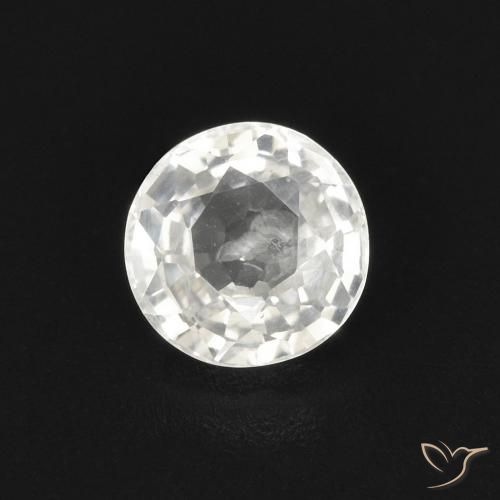 0.57ct Natural Branco Safira, Redondo, VVS-VS