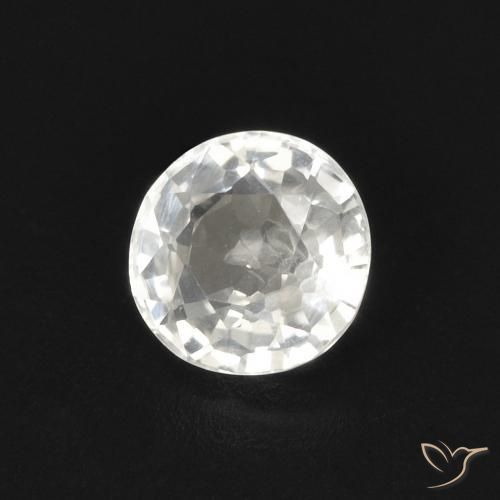 Safira Branco Natural 0.57ct, Redondo, VVS-VS