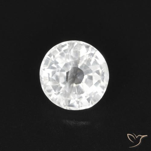 0.50ct Natural Branco Safira, Redondo, VS