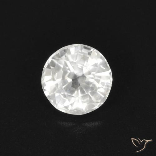 0.45ct Natural Branco Safira, Redondo, VS