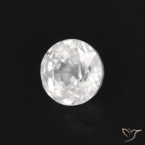 Safira Branco Natural 0.43ct, Redondo, VS