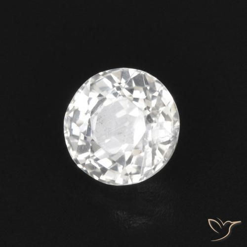 Safira Branco Natural 0.43ct, Redondo, VVS-VS