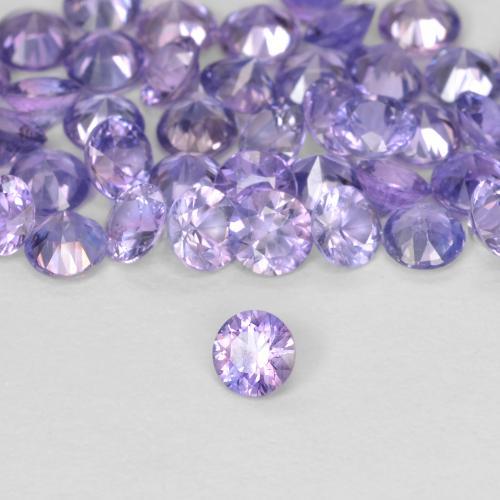 Safira Violeta rosado claro Natural 0.11ct, Redondo, VS
