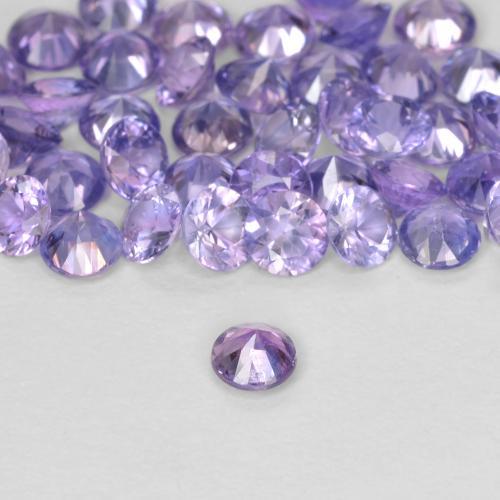 Safira Violeta rosado claro Natural 0.11ct, Redondo, VS