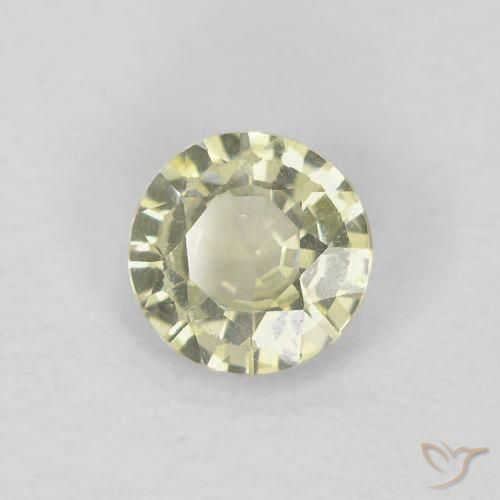 Safira Amarelo-Cinzento Médio Natural 0.41ct, Redondo, VVS-VS