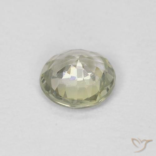 Safira Amarelo-Cinzento Médio Natural 0.41ct, Redondo, VVS-VS
