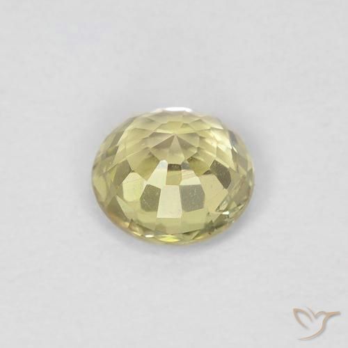 Safira Amarelo claro Natural 0.41ct, Redondo, VS