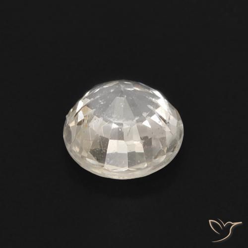 Safira branco quente Natural 0.49ct, Corte Redondo, VVS-VS