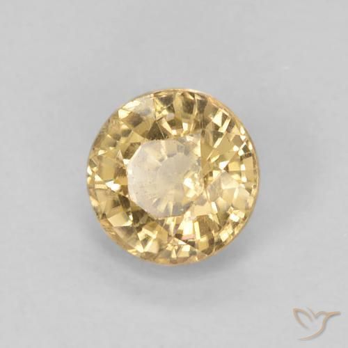 Safira Dourado Natural 0.67ct, Redondo, VVS-VS