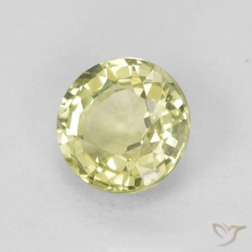 Safira amarelo médio Natural 0.50ct, Redondo, VVS