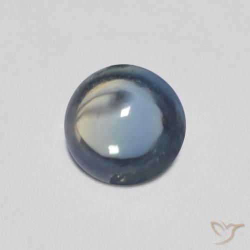 0.44ct Natural Azul-marinho Safira, Redondo, Transparente