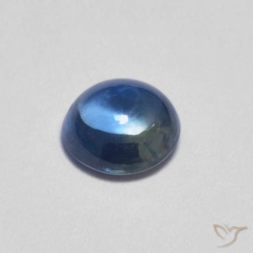 Safira Azul-marinho Natural 0.44ct, Redondo, Transparente