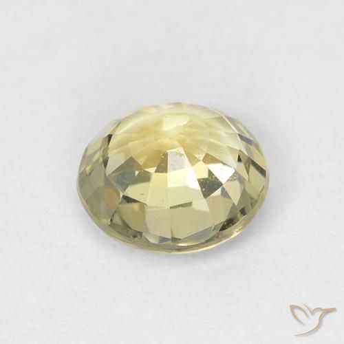 Safira Luz amarela Natural 0.82ct, Redondo, VS