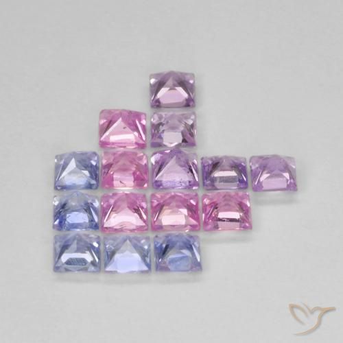 Pedras preciosas de Safira Multicolorido natural de 1.41 ct, Quadrado, VS