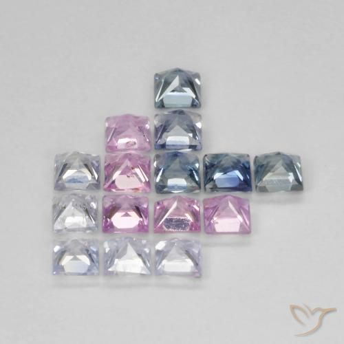 Pedras preciosas de Safira Multicolorido natural de 1.47 ct, Quadrado, VS